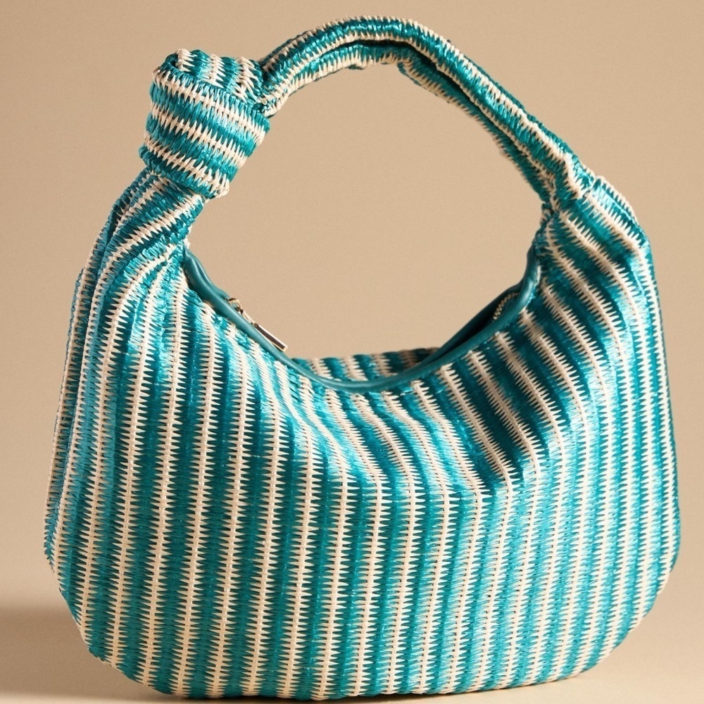NWT Anthropologie The Brigitte Satchel by Melie Bianco: Raffia Edition